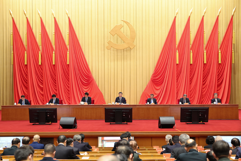 1月18日,中共中央总书记、国家主席、中央军委主席习近平在中国共产党第十九届中央纪律检查委员会第六次全体会议上发表重要讲话。李克强、栗战书、汪洋、王沪宁、赵乐际、韩正出席会议。新华社记者 姚大伟 摄